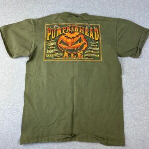 Pumpkinhead Ale Boston Salem Beerworks T Shirt Green Mens Size Large